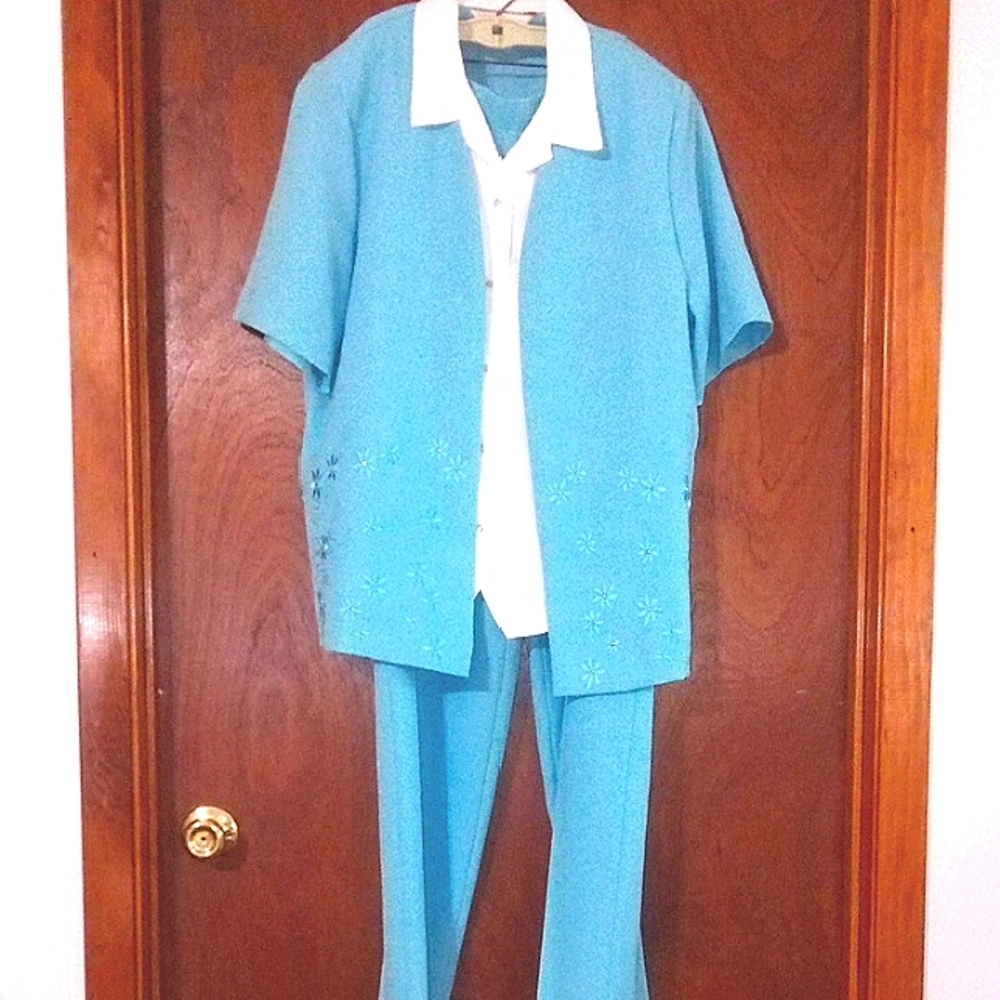 Allison Daley Light Blue Pantsuit Set